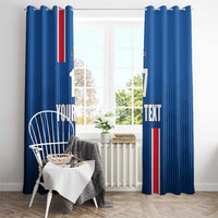 Custom Iceland Football Window Curtain Blue with Flag Style