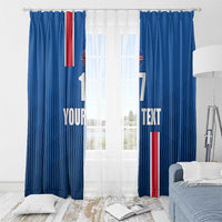 Custom Iceland Football Window Curtain Blue with Flag Style