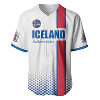 Custom Iceland Football Baseball Jersey White with Flag Style