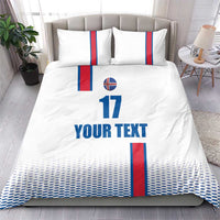 Custom Iceland Football Bedding Set White with Flag Style