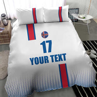 Custom Iceland Football Bedding Set White with Flag Style