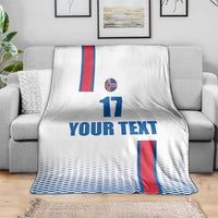 Custom Iceland Football Blanket White with Flag Style