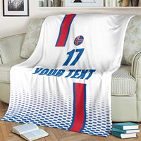 Custom Iceland Football Blanket White with Flag Style