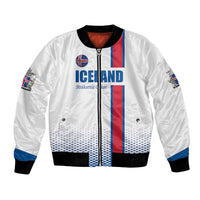 Custom Iceland Football Bomber Jacket White with Flag Style