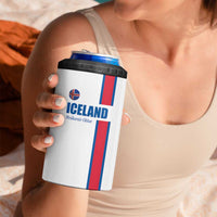 Custom Iceland Football 4 in 1 Can Cooler Tumbler White with Flag Style