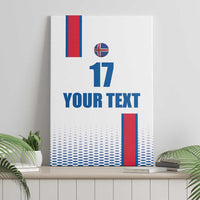 Custom Iceland Football Canvas Wall Art White with Flag Style
