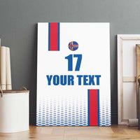 Custom Iceland Football Canvas Wall Art White with Flag Style