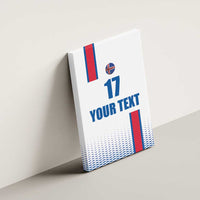 Custom Iceland Football Canvas Wall Art White with Flag Style