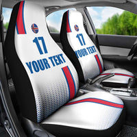 Custom Iceland Football Car Seat Cover White with Flag Style