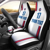 Custom Iceland Football Car Seat Cover White with Flag Style