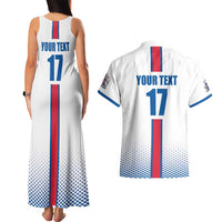 Custom Iceland Football Couples Matching Tank Maxi Dress and Hawaiian Shirt White with Flag Style