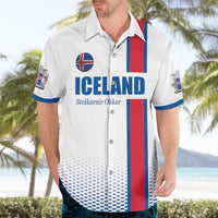 Custom Iceland Football Hawaiian Shirt White with Flag Style