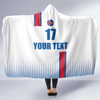 Custom Iceland Football Hooded Blanket White with Flag Style