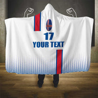 Custom Iceland Football Hooded Blanket White with Flag Style
