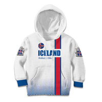 Custom Iceland Football Kid Hoodie White with Flag Style