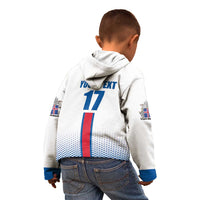 Custom Iceland Football Kid Hoodie White with Flag Style