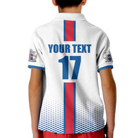 Custom Iceland Football Kid Polo Shirt White with Flag Style