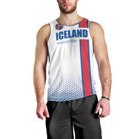 Custom Iceland Football Men Tank Top White with Flag Style
