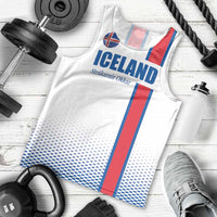 Custom Iceland Football Men Tank Top White with Flag Style