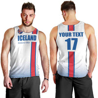 Custom Iceland Football Men Tank Top White with Flag Style