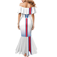 Custom Iceland Football Mermaid Dress White with Flag Style
