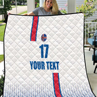 Custom Iceland Football Quilt White with Flag Style