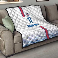 Custom Iceland Football Quilt White with Flag Style