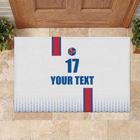Custom Iceland Football Rubber Doormat White with Flag Style