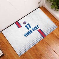 Custom Iceland Football Rubber Doormat White with Flag Style