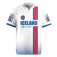 Custom Iceland Football Rugby Jersey White with Flag Style