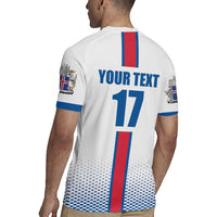 Custom Iceland Football Rugby Jersey White with Flag Style