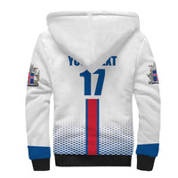 Custom Iceland Football Sherpa Hoodie White with Flag Style