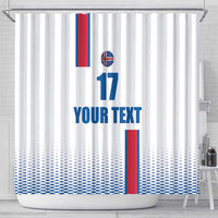 Custom Iceland Football Shower Curtain White with Flag Style