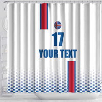 Custom Iceland Football Shower Curtain White with Flag Style