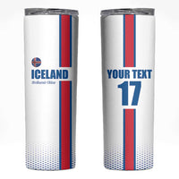Custom Iceland Football Skinny Tumbler White with Flag Style