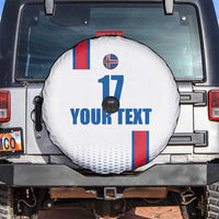 Custom Iceland Football Spare Tire Cover White with Flag Style