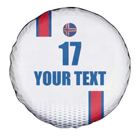 Custom Iceland Football Spare Tire Cover White with Flag Style