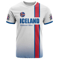 Custom Iceland Football T Shirt White with Flag Style