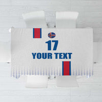 Custom Iceland Football Tablecloth White with Flag Style