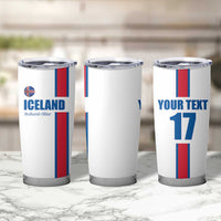 Custom Iceland Football Tumbler Cup White with Flag Style