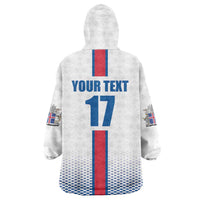 Custom Iceland Football Wearable Blanket Hoodie White with Flag Style