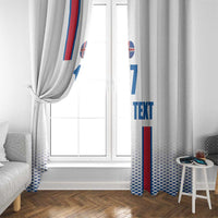 Custom Iceland Football Window Curtain White with Flag Style
