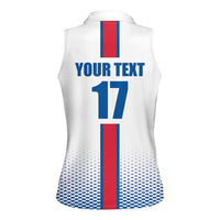 Custom Iceland Football Women Sleeveless Polo Shirt White with Flag Style