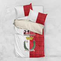 Malta Independence Day Bedding Set Flag Style with Coat of Arms