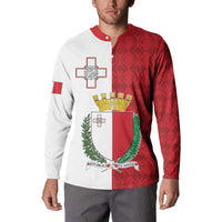 Malta Independence Day Button Sweatshirt Flag Style with Coat of Arms