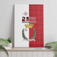 Malta Independence Day Canvas Wall Art Flag Style with Coat of Arms