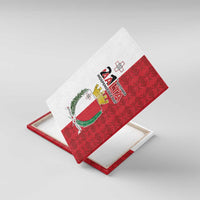 Malta Independence Day Canvas Wall Art Flag Style with Coat of Arms