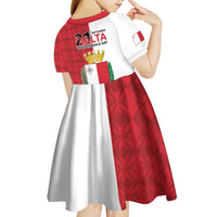Malta Independence Day Kid Short Sleeve Dress Flag Style with Coat of Arms