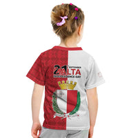 Malta Independence Day Kid T Shirt Flag Style with Coat of Arms