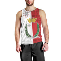 Malta Independence Day Men Tank Top Flag Style with Coat of Arms
